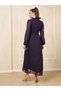 Plain Pleated Wrap Look Sheath Maxi Dress - 5