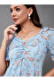 All-Over Printed Ruched Detail A-Line Maxi Dress - 5