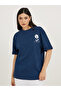 Graphic Print Rolled Up Short Sleeve T-Shirt - 3