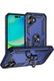 Case for iPhone 16 Plus with Ring Magnetic Vega Cover Navy Blue + Glass Screen Protector