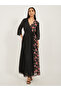 Floral Print 3/4th Sleeves Pleated A-Line Maxi Dress - 2