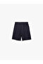 Lace-Up Waist Pocket Viscose Blended Striped Shorts - 2