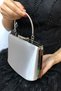 Women's Satin Silver Evening Dress Clutch Portfolio Ladies Bag - 5