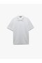 Short Sleeve Waffle Textured Regular Fit Basic Half Zip Polo Neck T-Shirt - 3