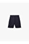Lace-Up Waist Pocket Viscose Blended Striped Shorts - 3