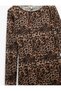 Long Sleeve Crew Neck Leopard Print Mini Tulle Beach Dress - 5