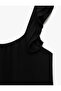 Viscose Linen Blended Square Neck Ruffle Strap Mini Dress - 5