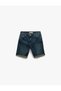 Normal Waist Cotton Folded Leg Slim Fit Jean Shorts - 4