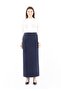 Maxi Boy Navy Blue Classic Skirt with Back Zipper and Slit - 2