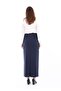 Maxi Boy Navy Blue Classic Skirt with Back Zipper and Slit - 4