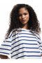 Striped Crew Neck Short Sleeve Women's T-Shirt - 2