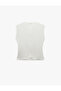 Accessory Detailed Aerobin Fabric Draped Collar Tank Top - 4