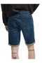 Normal Waist Cotton Folded Leg Slim Fit Jean Shorts - 3