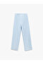 High Waist Buttoned Straight Leg Fabric Pants - 4