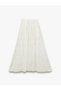 Pleated Long Viscose Fabric Floral Flared Skirt with Pockets - 4