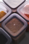 Set of 6 Anthracite Economical Unbreakable Storage Containers with Labels 2X0.5/1.2/1.75 Lt. - 2