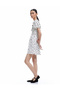 Bürümcük Fabric Gimped Short Balloon Sleeve Polka Dot Patterned Mini Dress - 2