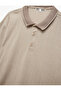 Short Sleeve Textured Polo Neck T-Shirt - 5