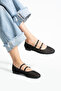 Black Women's Mesh Double Banded Comfortable Ergonomic Ballerina Soft Sole - 3