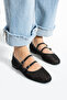 Black Women's Mesh Double Banded Comfortable Ergonomic Ballerina Soft Sole