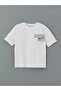 Lcw Kids White Crew Neck Text Printed Boys' T-Shirt