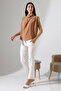 Women's Degaje Collar Flowing Blouse with Padded Shoulders - 7