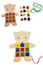 Teddy Bear Educational Wooden Teddy Bear Game and Stringing Work Sensory Skill Development Button Sewing Game - 5