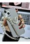 iPhone 13 - 14 - 15 Compatible Heart Model Silicone Case with Mirror Charm