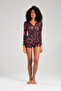 Printed and Buttoned Nightwear Jumpsuit / Homewear Pajamas Comfortable Use Long Sleeve Jumpsuit