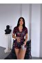 Printed and Buttoned Nightwear Jumpsuit / Homewear Pajamas Comfortable Use Short Sleeve Jumpsuit - 7