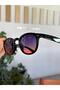 Black Two Color Glass Sunglasses 100% Uv Protection Gradient Red Glass Unisex Glasses - 4