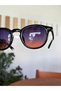 Black Two Color Glass Sunglasses 100% Uv Protection Gradient Red Glass Unisex Glasses - 2