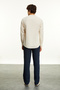 Men's Beige Linen Blend Regular Fit Shirt - 4