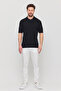 Soria Men's Black Cotton Blended Self-Striped Polo Neck Slim Fit Knitwear - 7