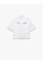 Cotton Pocket Cropped Collar Short Sleeve Crop Shirt