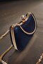 Women's Cobalt Blue Silvery Evening Dresses Bag Special Kit Opening with Armrests - 2