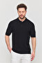 Soria Men's Black Cotton Blended Self-Striped Polo Neck Slim Fit Knitwear - 6