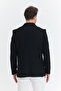 Leons Men's Dark Navy Double Breasted Bag Pocket Full Lined Slim Fit Lycra Sports Blazer Jacket - 6