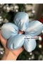 New Fashion Scrunchie Luxury Giant Fluffy Sponge Big Daisy Flower Rubber Scrunchy Satin Blue - 4