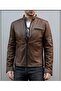 Bulga Men's Tan Genuine Leather Coat - 3