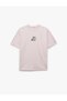 Short Sleeve Crew Neck Cat Embroidered Cotton T-Shirt - 3