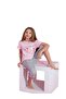Girl's 100% Cotton Pink 5 Heart Printed Short Sleeve Capri Pajama Set - 2