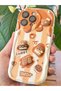 iPhone 15 Pro Max Case Designed with Patterned Camera Protection Teddy Bear Biscuit Color Coffee Silicone Cover - 6