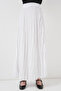 Women's Long Crinkle Skirt 8042 - White - 2