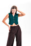 Women's V-Neck Buttoned Summer Crop Knitwear Vest - 6