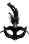 Black Feather Suede Party Mask