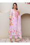 Printed V-Neck Kurta and Trousers with Dupatta Set - 3