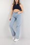 Snow Light Blue Palazzo Wide Leg High Waist Loose Leg - 5