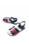 Şirin Young Orthopedic Sole Navy Blue-White Color Cage Model Velcro Boys Sandals