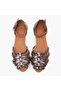 Genuine Leather Cross-Detail Daily Women's Sandals - 7